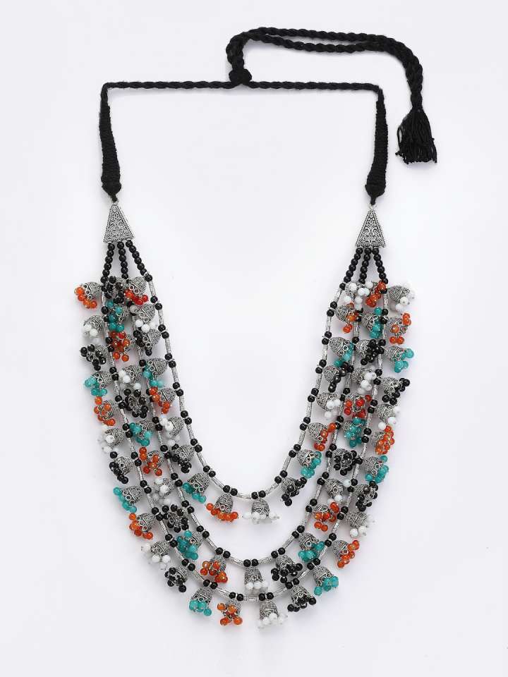 TonedTurquoiseBlueGermanSilverLayeredNecklace3